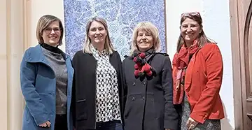 Ocre Rouge Meylan, Michèle Panhelleux conférencière et collectioneuse, Sarah Bobin, directrice de Vent des Cimes, Sandrine Chaix Vice-présidente 3e Vice-Présidente du conseil régional d