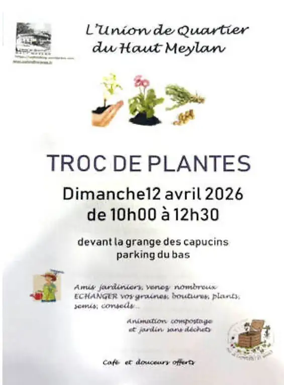 Ce dimanche matin, nous étions présents au Troc des plantes à Meylan, organisé par l’Union de quartier du Haut-Meylan.