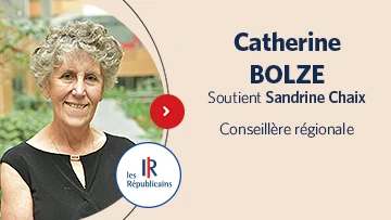À l'occasion des élections municipales de 2026 à Meylan, la conseillère régionale LR Catherine BOLZE exprime son soutien à Sandrine Chaix, dont elle connaît l’engagement, l’écoute et la volonté d’agir concrètement pour les habitants.