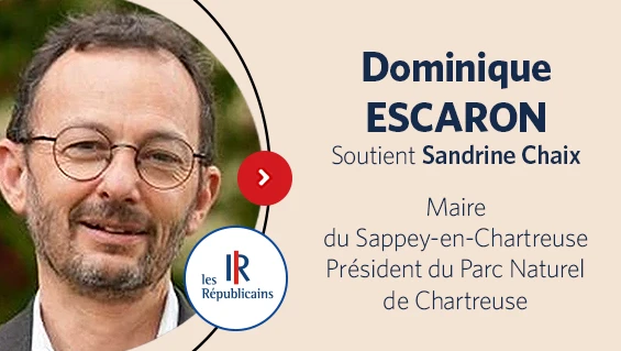 À l'occasion des élections municipales de 2026 à Meylan, le maire du Sappey-en-Chartreuse Dominique ESCARON exprime son soutien à Sandrine Chaix, dont il connaît l’engagement, l’écoute et la volonté d’agir concrètement pour les habitants.