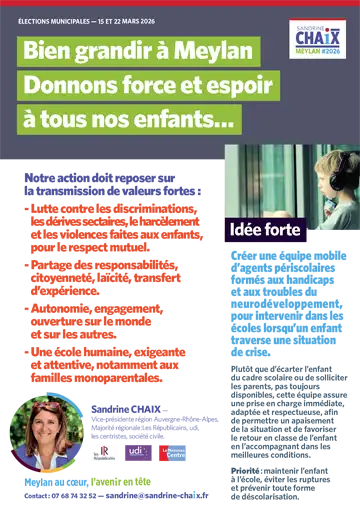 Bien grandir à&nbsp;Meylan&nbsp;: Donnons force et espoir à&nbsp;tous nos enfants…