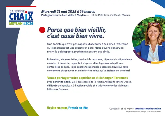 Réunion, partage autour du bien vieillir à Meylan