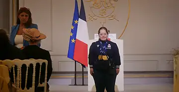 L’émotion intense de l’athlète à l’honneur d’être reçue à l’Élysée.