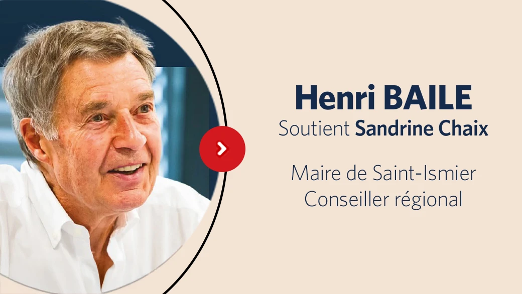 À l'occasion des élections municipales de 2026 à Meylan, le maire de Saint-Ismier Henri BAILE exprime son soutien à Sandrine Chaix, dont il connaît l’engagement, l’écoute et la volonté d’agir concrètement pour les habitants.