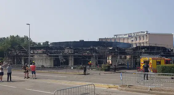 Incendie de la Rotonde à l'entrée de Meylan