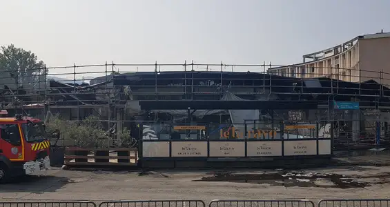 Incendie de la Rotonde à l'entrée de Meylan