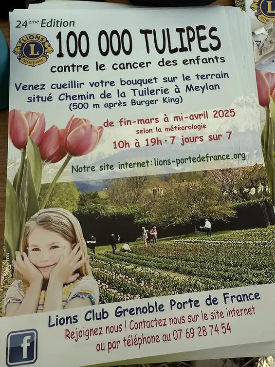100 000 tulipes pour les enfants atteints de la maladie du Cancer, édition 2025 organisé par le Lions Club Grenoble Porte de France