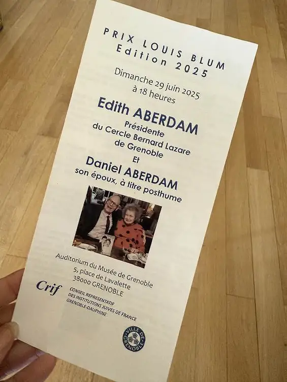 Remise du Prix Louis Blum 2025 à Édith et Daniel Aberdam, figures du dialogue et de la mémoire