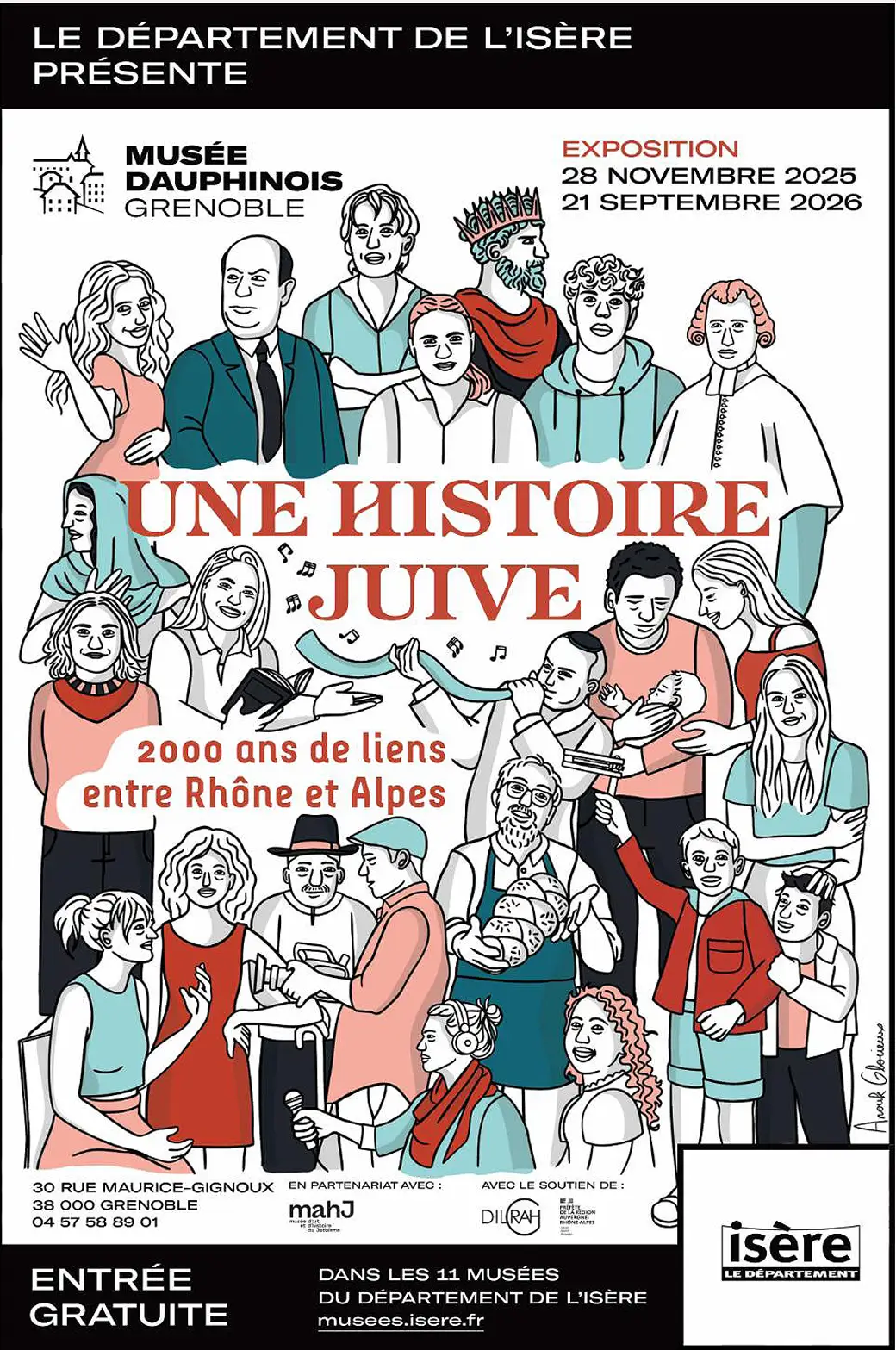Une très belle soirée au Musée dauphinois. La chapelle du musée affichait plus que complet ce soir à l’occasion de l’inauguration de l’exposition « Une histoire juive – 2000 ans de liens entre Rhône et Alpes ».